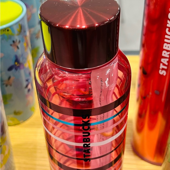 Starbucks Striped Glass Water Bottle Gradient Swirl Taffy Tumbler Cup 20oz New - Picture 5 of 15